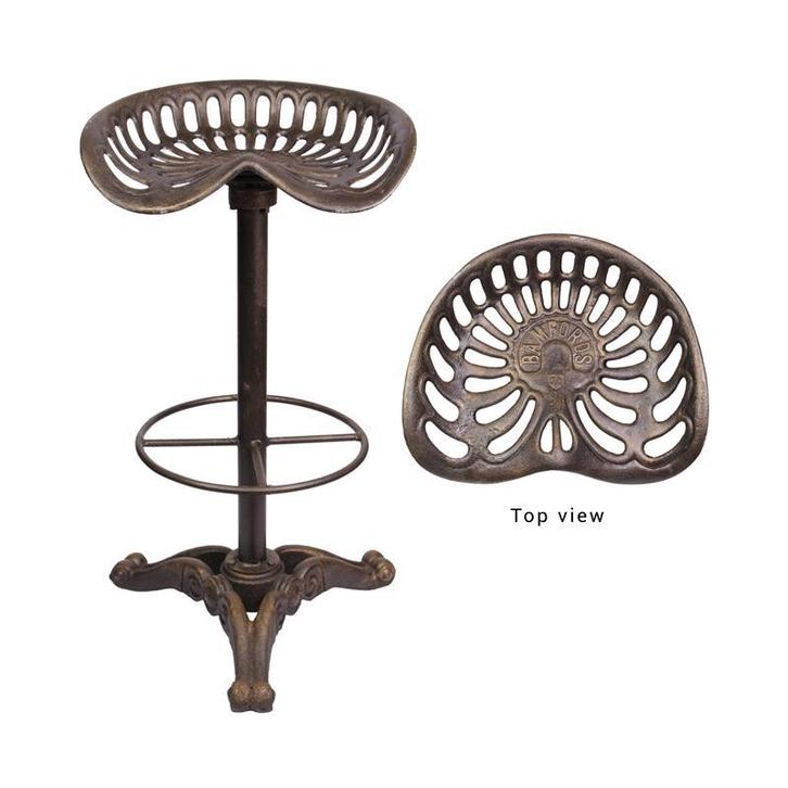 Gietijzeren barkruk, bronzen kleur (Beeldjes - Decoratie), Antiek en Kunst, Kunst | Beelden en Houtsnijwerken, Verzenden