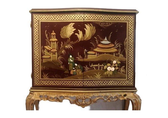 Drankkast - Hout, Glas, Verf, Antiek en Kunst, Curiosa en Brocante