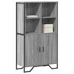 vidaXL buffetkast 79,5x35,5x137,5 cm bewerkt hout grijs, Huis en Inrichting, Kasten | Buffetkasten, Minder dan 50 cm, Verzenden