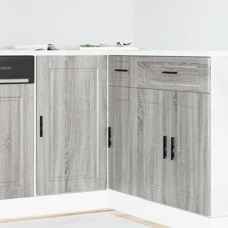 vidaXL Onderkast Porto bewerkt hout grijs sonoma eiken, Huis en Inrichting, Keuken | Keukenelementen, Grijs, Nieuw, Verzenden