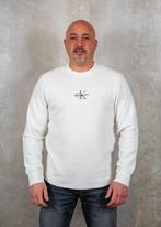 -30% Calvin Klein  Calvin Klein Monologo waffle ls tee  maat, Verzenden, Nieuw, Beige