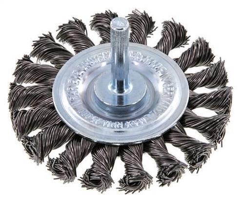 Staaldraad Gegolfde Ronde Staalborstel Diameter 75 mm/ As 6, Doe-het-zelf en Verbouw, Overige Doe-het-zelf en Verbouw, Nieuw, Verzenden