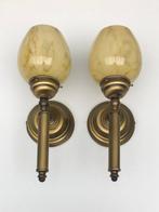 Wandlamp - Twee wandlampen gemaakt van bronskleurig