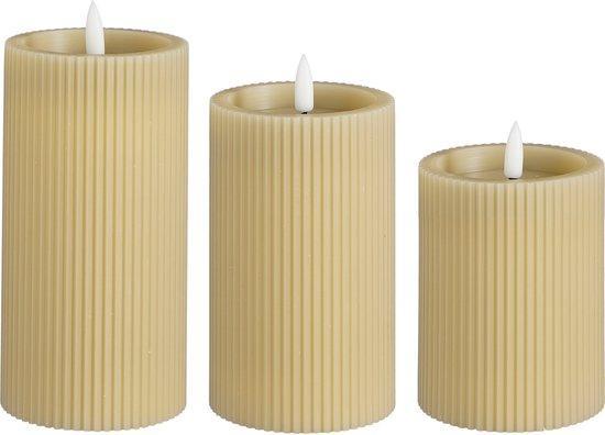 2dekans | Mica Decorations LED Pilaarkaars - Set van 3 - H15, Huis en Inrichting, Woonaccessoires | Kandelaars en Kaarsen, Zo goed als nieuw