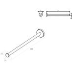 Wiesbaden Alonzo - Handdoekrek - 1-armig - Mat Zwart, Huis en Inrichting, Badkamer | Badtextiel en Accessoires, Ophalen of Verzenden