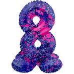 Helium Ballon 8 Jaar Verfspetters Met Standaard Leeg 41cm, Verzenden, Nieuw