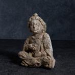 Gandhara Gips Zittende Bodhisattva - 4e-5e eeuw n.Chr., Antiek en Kunst