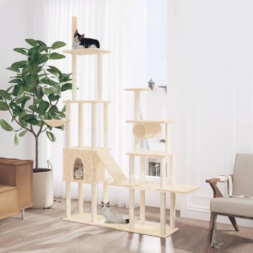 vidaXL Kattenmeubel met sisal krabpalen 279 cm crèmekleurig, Dieren en Toebehoren, Katten-accessoires, Nieuw, Verzenden