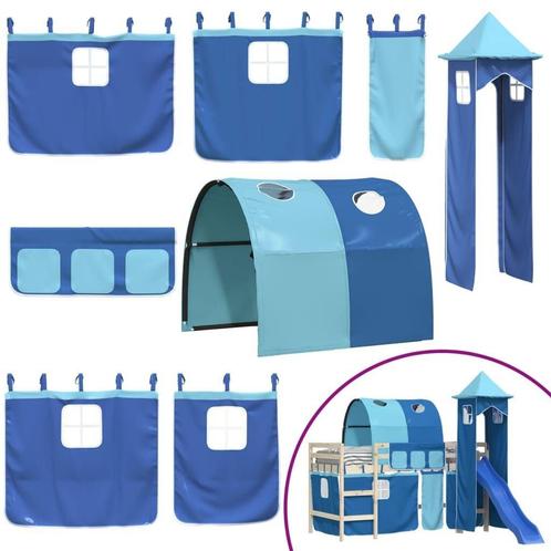 Hoogslaper Gordijnen Blauw - Tunnel & Toren | retourdeal..., Kinderen en Baby's, Kinderkamer | Bedden, Hoogslaper of Stapelbed