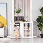 TRUUSK Hondenhek 75 cm Hout Vrijstaand Veiligheidshek - Inkl, Dieren en Toebehoren