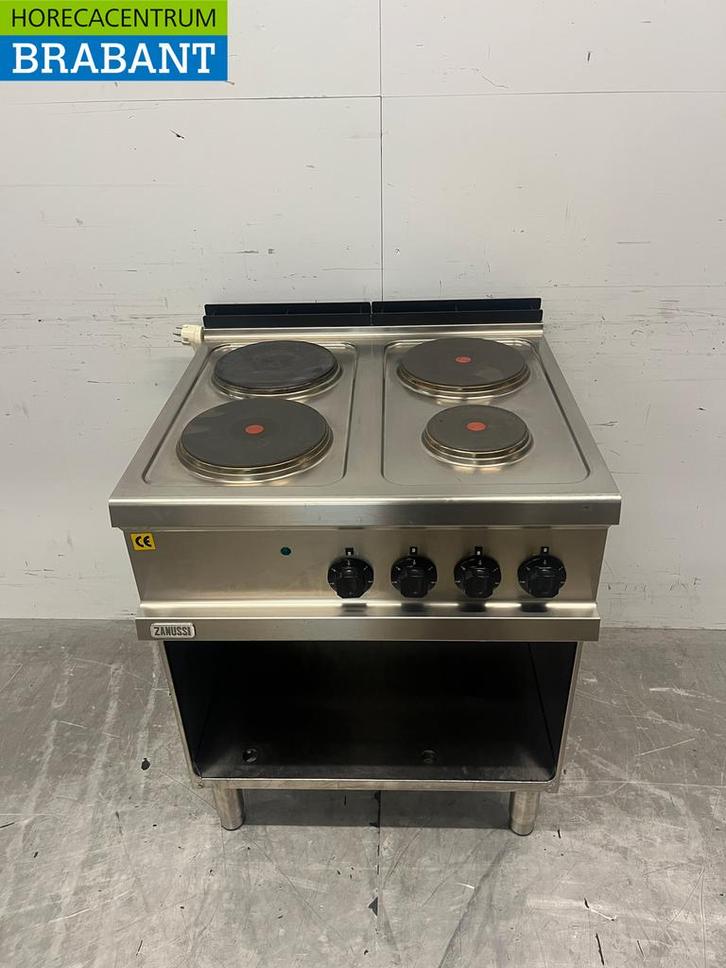 RVS Zanussi 4 Pits Elektrisch Fornuis 400V Horeca, Zakelijke goederen, Horeca | Keukenapparatuur, Gebruikt, Ophalen of Verzenden
