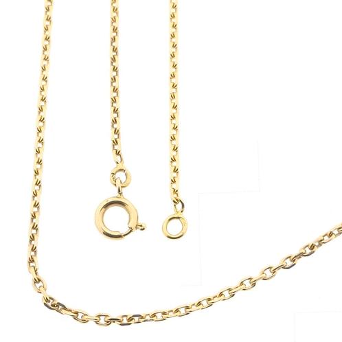 18 Krt. Gouden anker schakel ketting | 47 cm, Sieraden, Tassen en Uiterlijk, Kettingen, Overige kleuren, Gebruikt, Goud, Ophalen of Verzenden