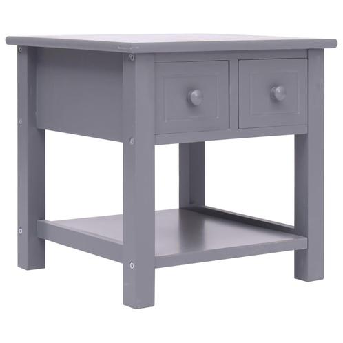 vidaXL Bijzettafel 40x40x40 cm paulowniahout grijs, Huis en Inrichting, Tafels | Bijzettafels, Nieuw, Verzenden