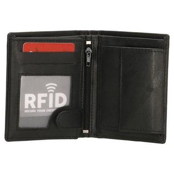 Heren portemonnee zwart Bilfold hoog (klein model) RFID