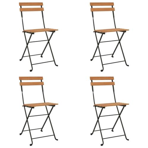 Teakhouten Bistrostoelen 4 stuks | OP = OP | 40%, Tuin en Terras, Tuinstoelen, Inklapbaar, Nieuw, Teakhout, Ophalen of Verzenden