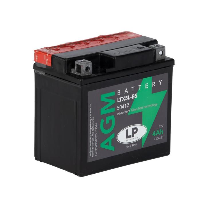 Landport (LP) LTX5L-BS 12 volt 4,0 ah AGM motor accu (50412, Motoren, Onderdelen | Overige, Nieuw, Ophalen of Verzenden
