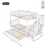 Stapelbed 90x200 cm met Traprek en Uitschuifbed, Verzenden, Nieuw