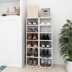 vidaXL Schoenenkasten 2 st 27,5x27x102 cm hoogglans wit, Huis en Inrichting, Kasten | Schoenenrekken, Verzenden, Nieuw