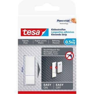 Powerstrips | Tesa | 9 stuks | 0.5 kg (Behang, Pleisterwerk), Doe-het-zelf en Verbouw, IJzerwaren en Bevestigingsmiddelen, Nieuw