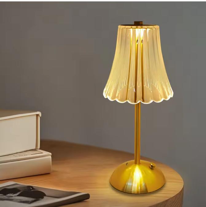 Kristallen LED Tafellamp – Oplaadbaar en Dimbaar Nachtlampje, Huis en Inrichting, Lampen | Tafellampen, Nieuw, Verzenden