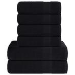 Zwarte Handdoekenset 6 stuks - 360 g/mÂ² | OP = OP!, Huis en Inrichting, Badkamer | Badtextiel en Accessoires, Ophalen of Verzenden