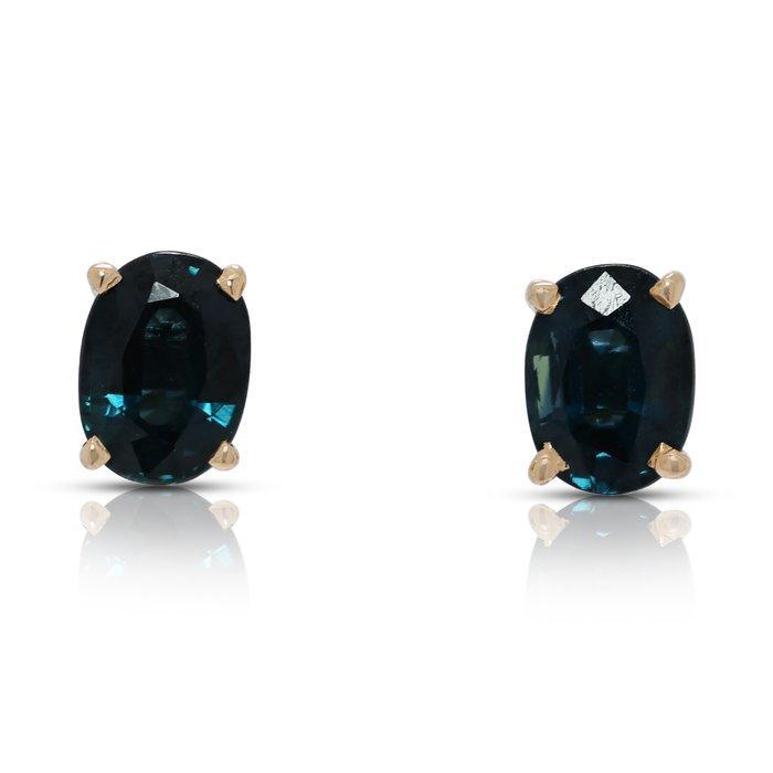 Oorbellen - 18 karaat Geel goud - 1.62ct. tw. Saffier, Sieraden, Tassen en Uiterlijk, Oorbellen