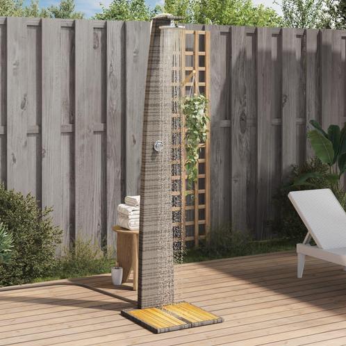 vidaXL Buitendouche 55x60x224 cm poly rattan en acaciahout, Tuin en Terras, Zwembad-toebehoren, Nieuw, Verzenden