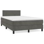 vidaXL Boxspring met matras fluweel donkergrijs 120x190 cm, Huis en Inrichting, Slaapkamer | Bedden, Verzenden, Nieuw, 190 cm of minder