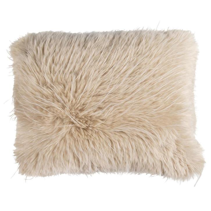 kussen teddy langhaar pluk beige 30x50cm, Huis en Inrichting, Woonaccessoires | Overige, Verzenden