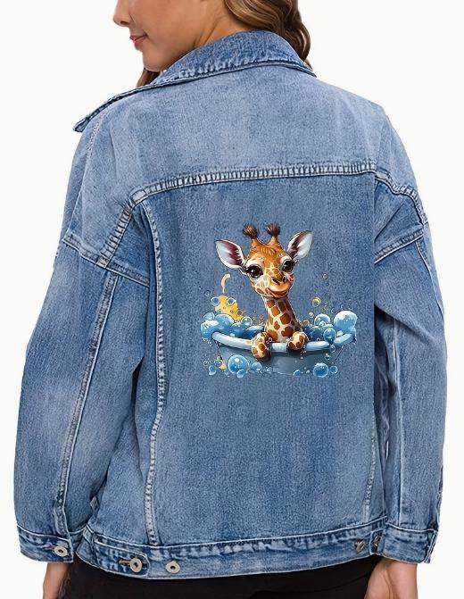 Heat-Transfer - Schattige Giraffe in bad - maak je eigen, Hobby en Vrije tijd, Overige Hobby en Vrije tijd, Verzenden