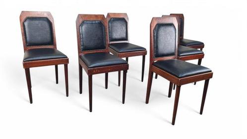 Six Art deco or Amsterdamsche school FULLY REUPHOLSTERED, Antiek en Kunst, Kunst | Designobjecten