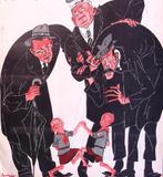 Spotprent over het Algemeen Uniform Verbod (lijst optie), Antiek en Kunst, Kunst | Litho's en Zeefdrukken, Verzenden