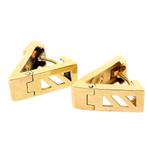 Gouden oorstekers met synthetische oranje saffier en zirc..., Sieraden, Tassen en Uiterlijk, Oorbellen, Gebruikt, Overige kleuren