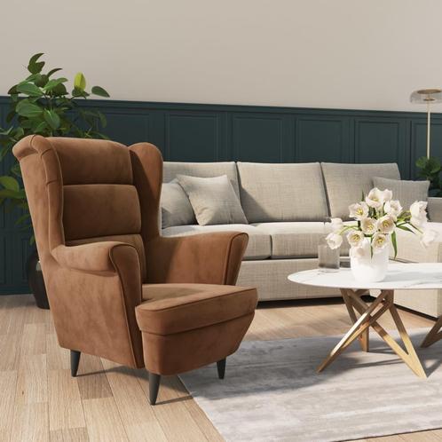 vidaXL Fauteuil fluweel bruin, Huis en Inrichting, Fauteuils, Nieuw, Verzenden