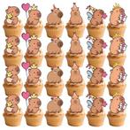 Capybara taart en cupcake topper set 24-delig, Hobby en Vrije tijd, Taarten en Cupcakes maken, Verzenden, Nieuw, Taarten of Cupcakes