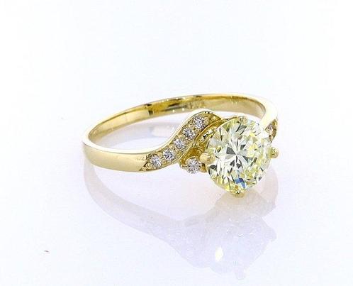 Ring - 14 karaat Geel goud - 1.24ct. tw. Geel Diamant, Sieraden, Tassen en Uiterlijk, Ringen