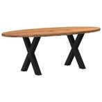 vidaXL Eettafel 220x100x74 cm ovaal massief eikenhout, Huis en Inrichting, Tafels | Eettafels, Verzenden, Nieuw