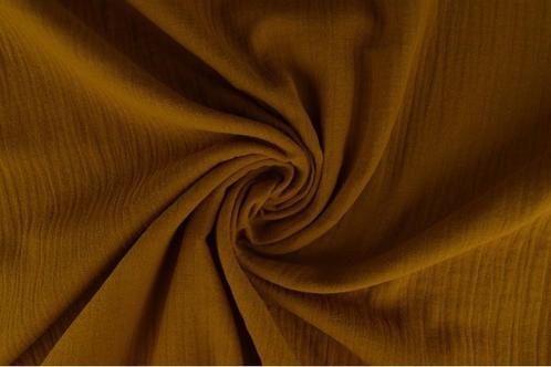 10 meter mousseline stof - Donker okergeel - Double gauze, Hobby en Vrije tijd, Stoffen en Lappen, 120 cm of meer, 200 cm of meer