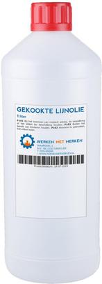 Wmm Chemie Gekookte lijnolie 1 liter, fles, Doe-het-zelf en Verbouw, Verf, Beits en Lak, Verzenden, Nieuw