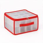 Kerstballen opbergbox | Alpina | 30 x 30 x 15 cm (Rood/Wit), Diversen, Kerst, Verzenden, Nieuw