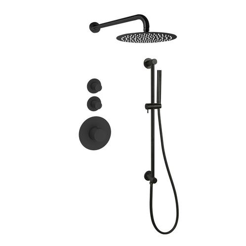 Sani Royal Pro Inbouw Regendouche Mat Zwart Messing, Doe-het-zelf en Verbouw, Sanitair