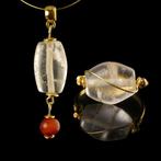 Oud-Romeins Ring en hanger met Romeins bergkristal- en