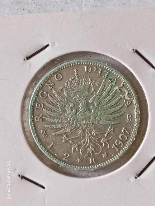 Italië. Vittorio Emanuele III. 2 Lire 1907 (Zonder, Postzegels en Munten, Munten | Europa | Niet-Euromunten