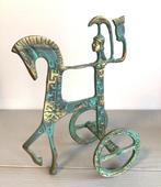 sculptuur, Etruskisch Grieks Paard met ridder - 18 cm -, Antiek en Kunst, Curiosa en Brocante