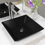 vidaXL Wastafel vierkant 41,5x41,5x12 cm keramiek zwart, Doe-het-zelf en Verbouw, Sanitair, Verzenden, Nieuw