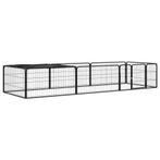 vidaXL Hondenkennel 8 panelen 100x50 cm gepoedercoat staal, Verzenden, Nieuw