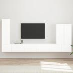vidaXL TV Wandkast Set Wandgemonteerd 6 pcs Hoogglans wit, Minder dan 50 cm, Verzenden, Nieuw, Minder dan 100 cm