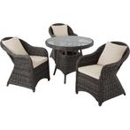 Wicker zitgroep Zürich 3+1 met aluminium frame - grijs, Verzenden, Nieuw