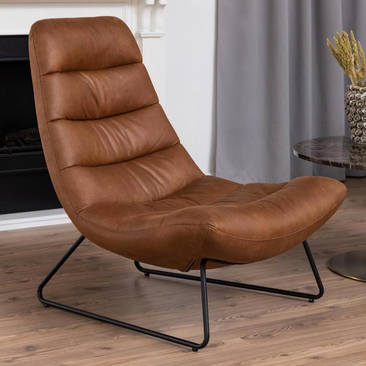 *WOONWINKEL* Stoere Lounge Fauteuil, Huis en Inrichting, Fauteuils, Nieuw, Leer, Verzenden