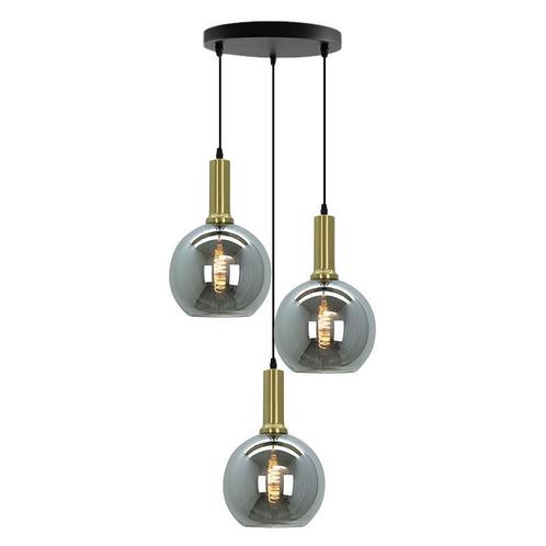 Design hanglamp grijs, Giada, 3L, Huis en Inrichting, Lampen | Hanglampen, Nieuw, Glas, 75 cm of meer, Ophalen of Verzenden
